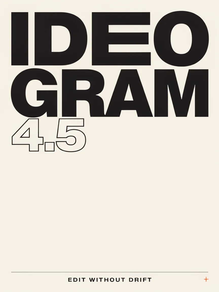 Ideogram 4.5 self-portrait, typographic poster