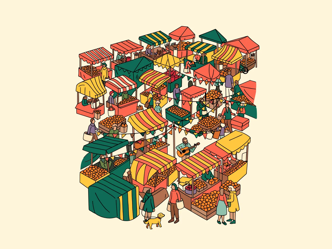 Ideogram Vector output for the busy scene prompt