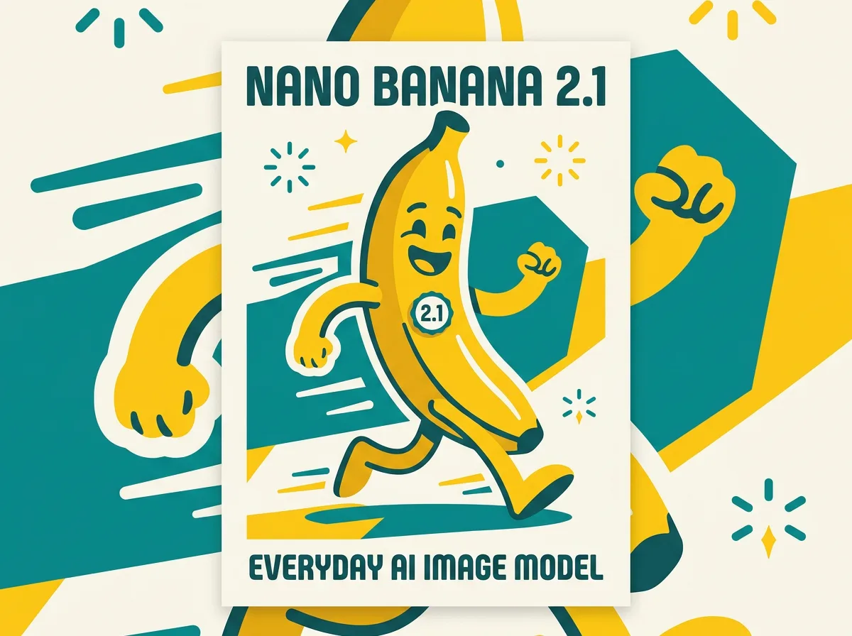 Nano Banana 2.1 self-portrait, flat vector illustration