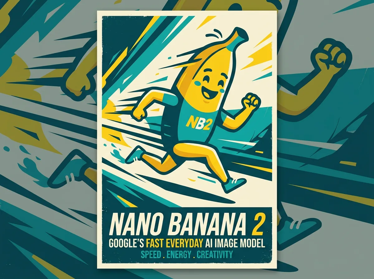 Nano Banana 2 self-portrait, flat vector illustration